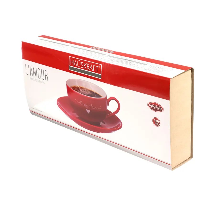Xícara de Chá com Pires Lamour Vermelha 160ml 6 Peças — imagem 3