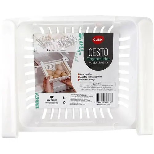 Cesto Organizador Geladeira Plástico 28,5 cm x 15,6 cm x 7,5 cm (1 un) — imagem 2