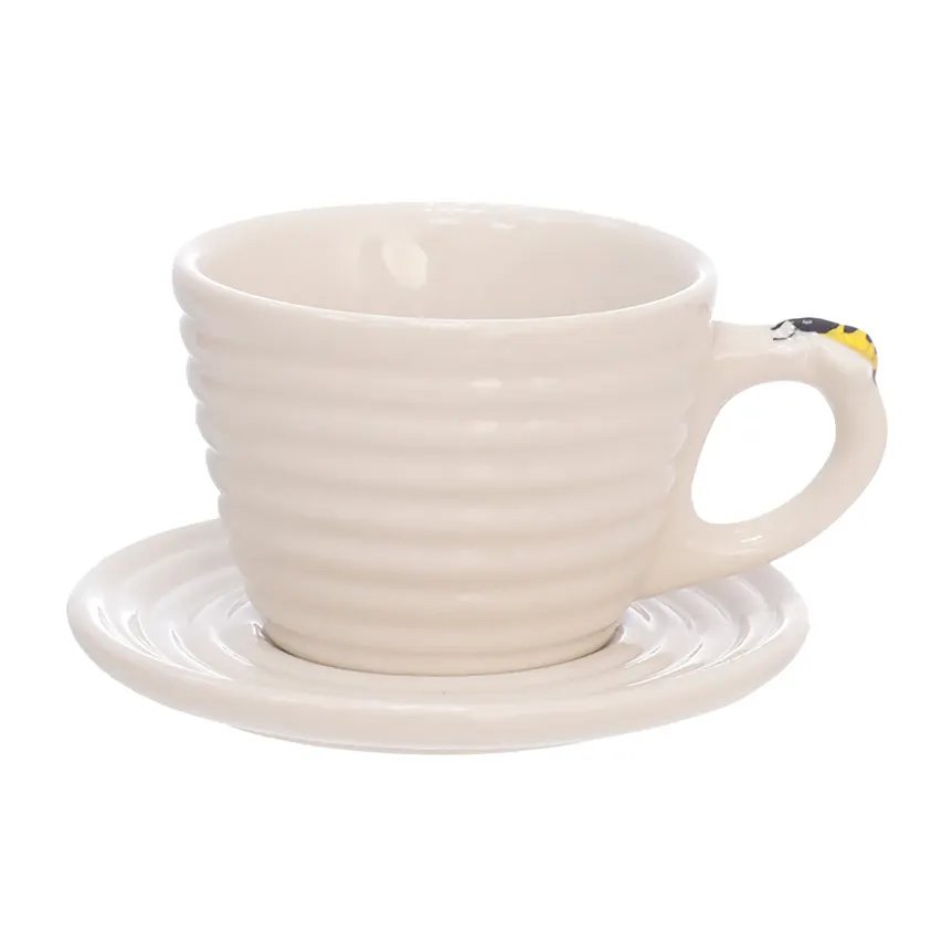 Xícara de Café com Pires Porcelana Bee 90ml 2 Peças — imagem 4