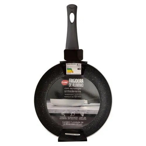 Frigideira 22 cm 1,2 L Cinza Alúminio e Baquelite 22 cm x 4,3 cm x 38 cm — imagem 2
