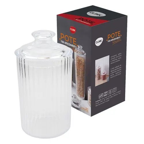 Pote Lock Redondo Canelado 850 ml 10 cm x 18,5 cm — imagem 3