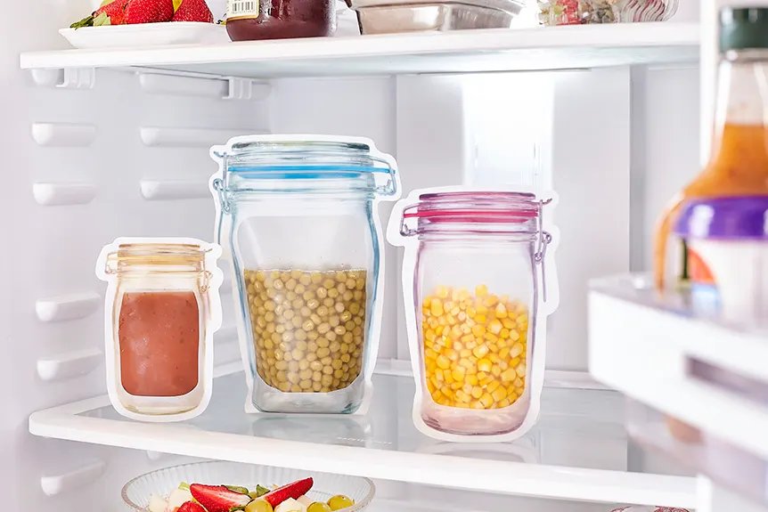 Jogo 3 Sacos Reutilizável Ziplock Pote — imagem 3