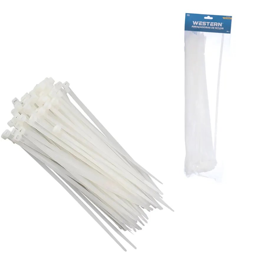 Jogo com 100 Abraçadeiras Branco 7,6x450mm — imagem 3