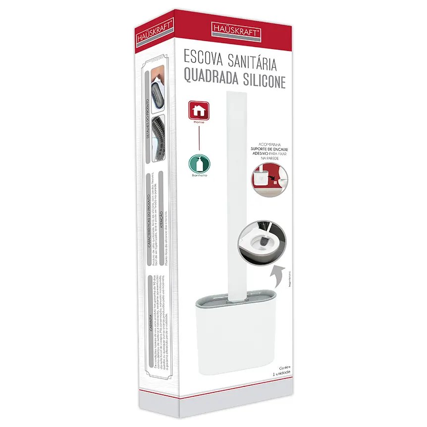 Escova Sanitária Silicone Quadrada Branca — imagem 4