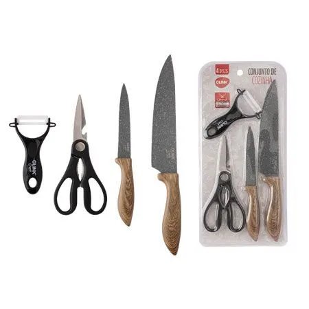 KIT Cozinha 4 Pçs Aço INOX e Plástico PP 18 cm x 3 cm x 38,5 cm — imagem 2