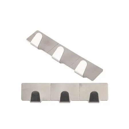 Gancho Parede Triplo Adesivo Metal 1,5 Kg 2,5 cm x 12 cm x 2 cm