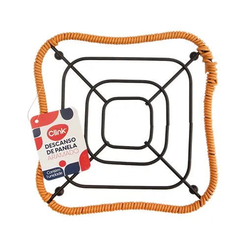 Descanso de Panela Aramado Ferro e Plástico PP 19,5 cm x 19,5 cm x 1,5 cm — imagem 2