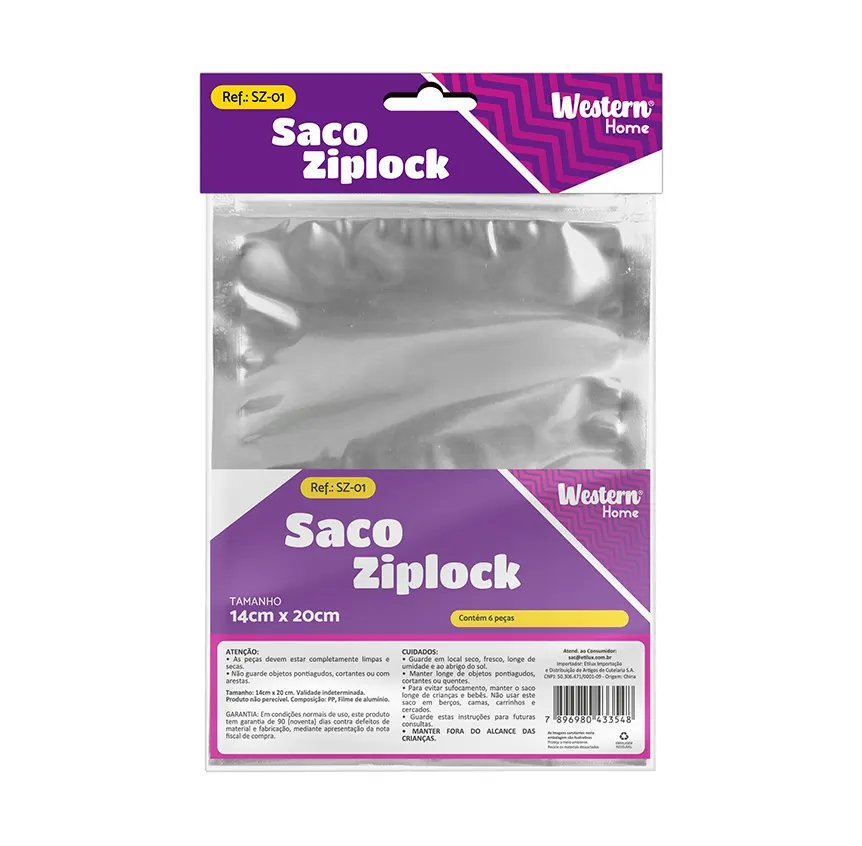 Saco Ziplock 14x20cm Jogo 6 Peças — imagem 2
