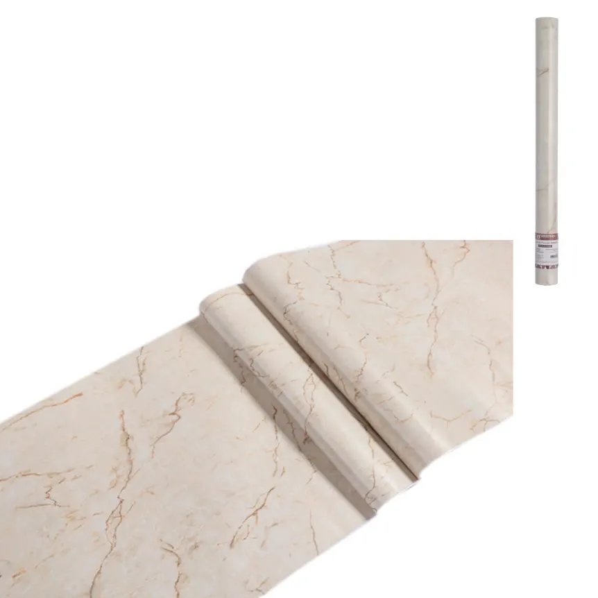 Papel de Parede Marmorizado Bege 5m x 45cm — imagem 2