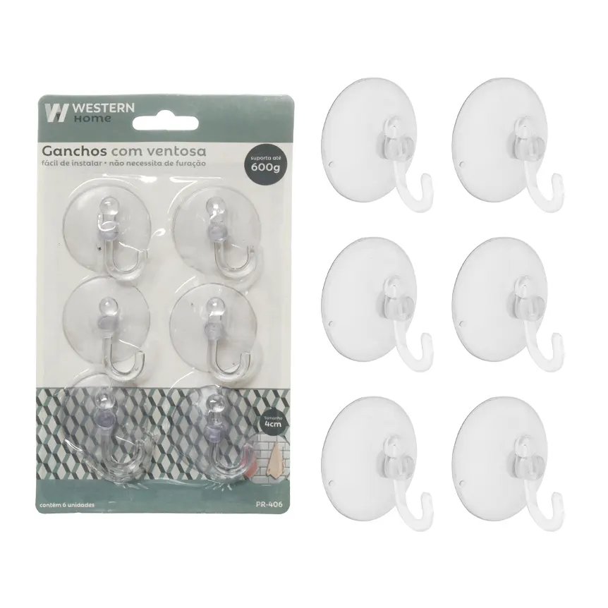 Ganchos Ventosa 4cm 6 Peças — imagem 2