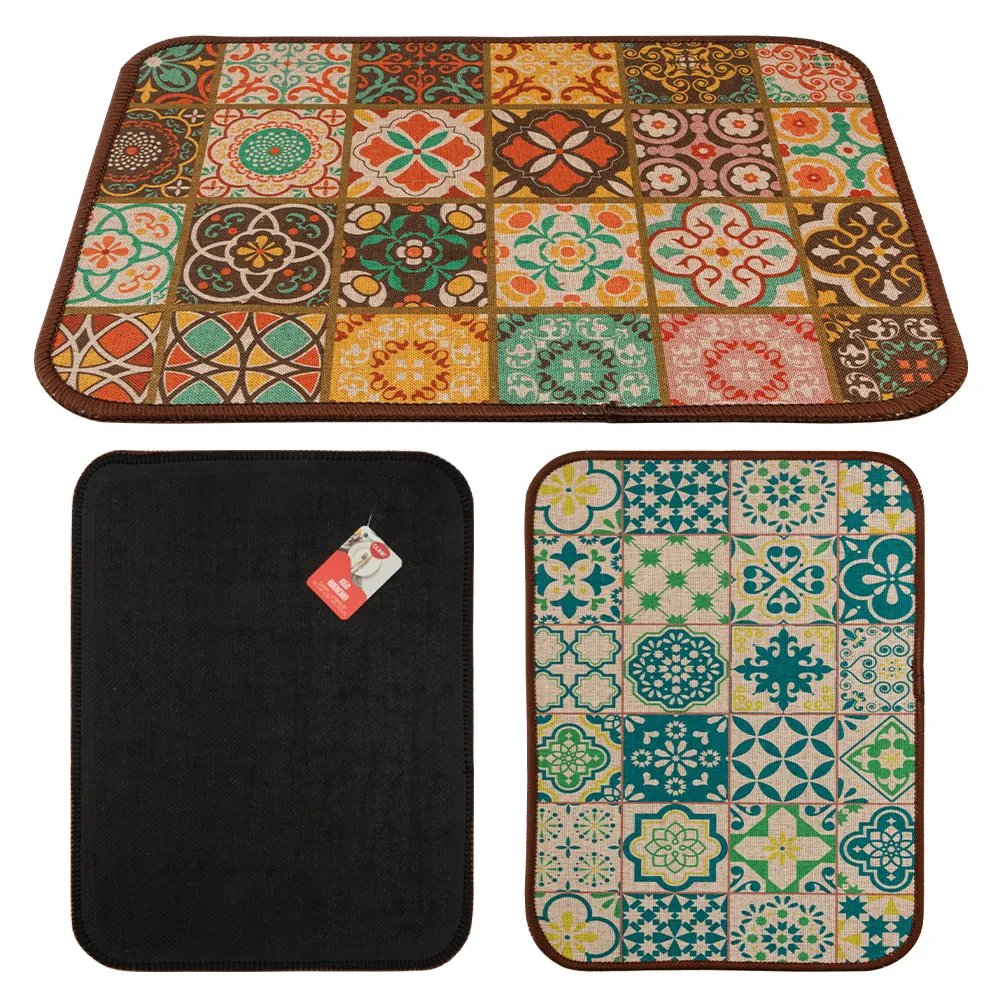 Jogo Americano Retangular Linho e Borracha 37,5 cm x 28,7 cm x 0,3 cm