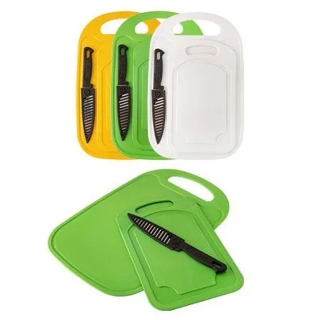 KIT 2 Tabuas e Faca Plástico e Aço INOX 32,5 cm x 21,5 cm x 0,4 cm — imagem 2