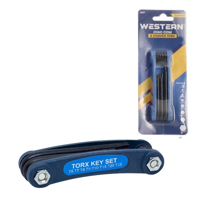 Chave Torx Dobrável sem Furo 8 Peças — imagem 2