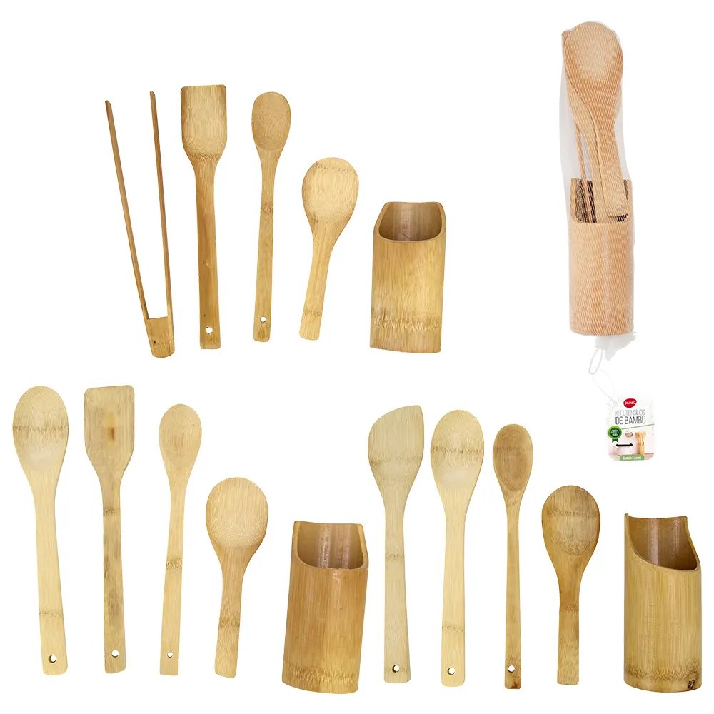 KIT Bambu com Suporte 5 Pçs 31 cm x 6,5 cm x 6,5 cm — imagem 2