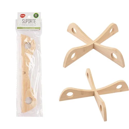 Suporte Panela Bambu 20 cm x 20 cm x 4 cm — imagem 2