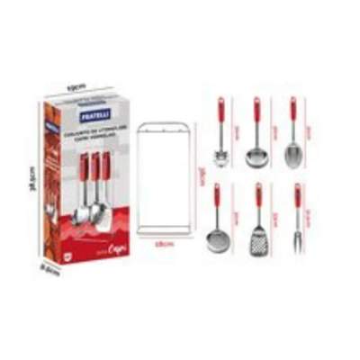 Conjunto de Utensilios Capri Vermelho 7 Peças