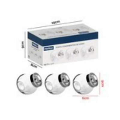 Conjunto Porta Condimento 3 Peças 190ml Tampa Cromada