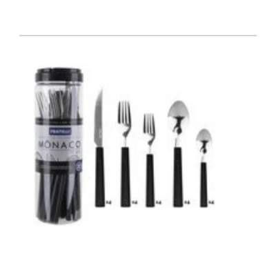 Conjunto de Talheres Monaco 21 Peças Preto