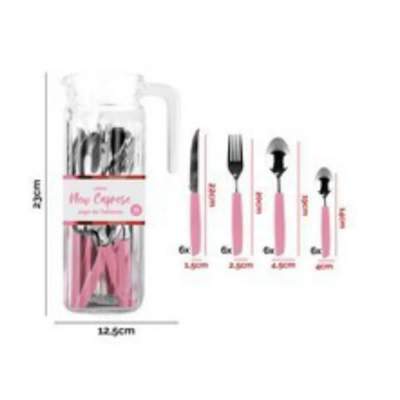 Conjunto Talheres 25 Peças Rosa New Caprese Jarra