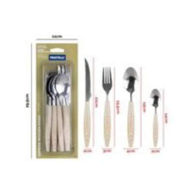 Conjunto Talheres Caprese Wooden Khaki 12 Peças