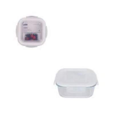 Travessa Refrataria Quadrada com Tampa Hermet,310ml