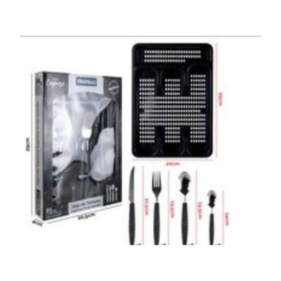 Conjunto Talheres Caprese Granito Preto 25 Peças