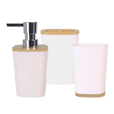 Kit Banheiro Completo Em Bambu 6 Pçs Sortido Porta Pasta de Dente: 7,5X7,5X11,5cm / Lixeira: 22X19,5X24,3cm / Escova Sanitária: 9,5X9,5X35,5cm / Saboneteira: 13X8,5X2,5cm / Porta Escova: 7,5X7,5X11cm / Dispenser: 17,5X7,5cm