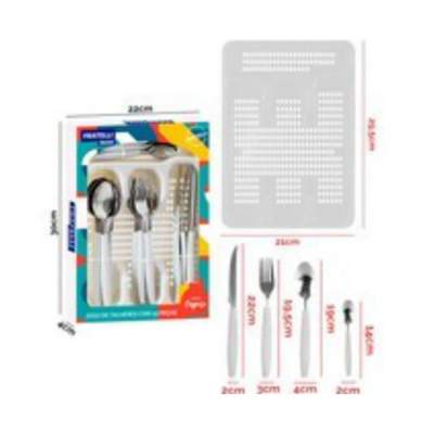 Conjunto Talheres 25 Peças Caprese com Sup Cinza