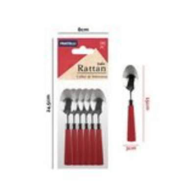 Colher de Sobremesa Rattan Vermelho 6 Peças
