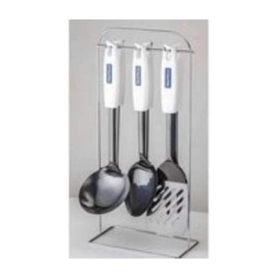 Conjunto Utensilios Black Cabo Branco 7 Peças