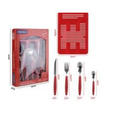 Conjunto Talher Caprese Wooden Vermel 25Peças Suport
