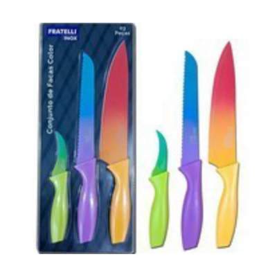 Conjunto de Facas Color 3 Peças