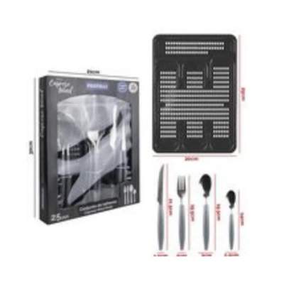 Conjunto de Talheres Caprese Wind 25 Peças Preto