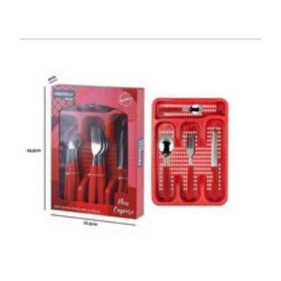Conjunto Talheres 25 Peças Newcaprese com Sup Vermelho