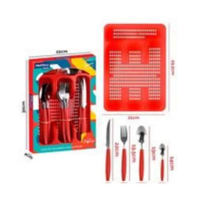 Conjunto Talheres 25 Peças Caprese com Sup Vermelho