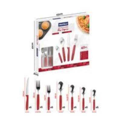 Conjunto Talheres Caprese 42 Peças Vermelho
