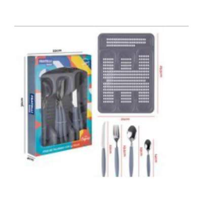 Conjunto Talheres 25 Peças Caprese Csup Cinza Escuro