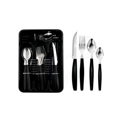 Conjunto Talheres 25 Peças Caprese com Sup Preto