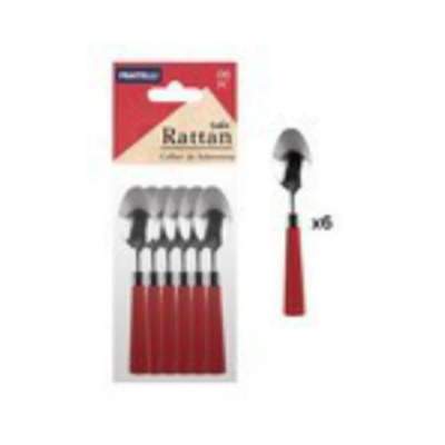 Colher de Sobremesa Rattan Vermelho 6 Peças