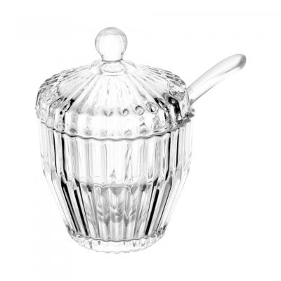 Açucareiro com Tampa e Colher Império 180ml Cristal