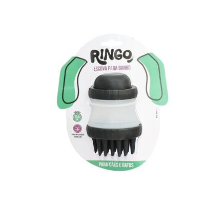 Escova Massageadora Banho Preta 11cm