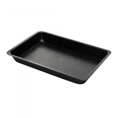 Assadeira Retangular Antiaderente de Aço Carbono Granilite Preta 28cm x 17cm x 3cm