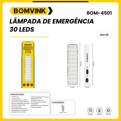 Lâmpada de Emergência 30 LEDs