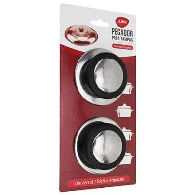 KIT 2 Pegadores Panela Aço INOX Plástico 5,5 cm x 5,5 cm x 2,5 cm