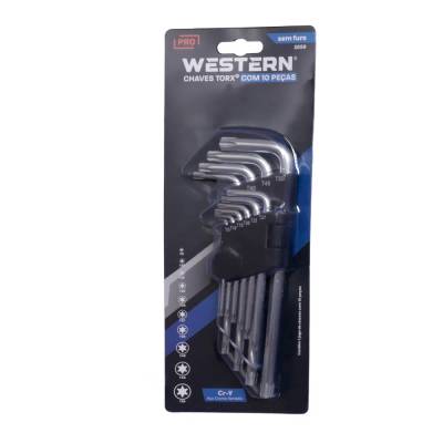 Chave Torx Longa sem Furo 10 Peças
