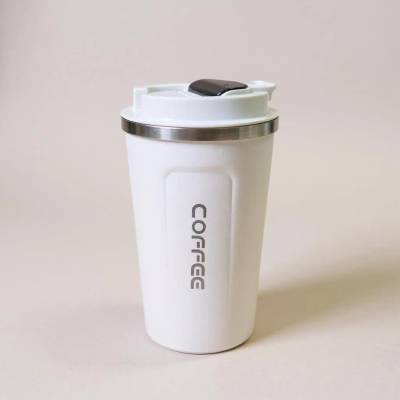 Copo Térmico MS-925 510ml para Café de Infusão a Vácuo em Aço Inoxidável com Tampa Quente e Frio - Branco