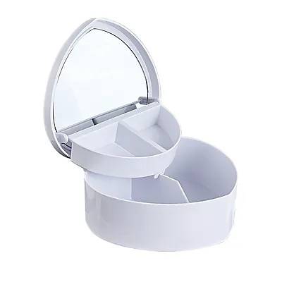 Espelho de Mesa com Suporte Duplo 13,5cm Branco