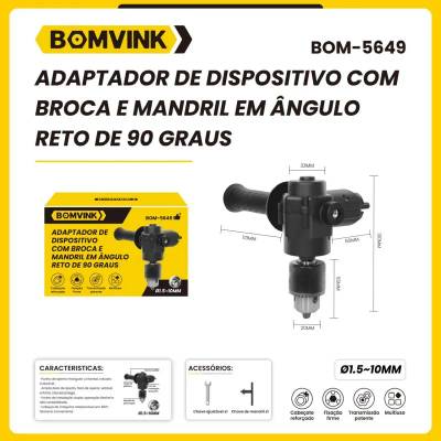 Adaptador de Dispositivo com Broca e Mandril em Ângulo Reto de 90 Graus