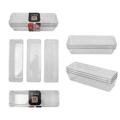 KIT 3 Organizadores Multiuso Plástico PET 23 cm x 7,5 cm x 5 cm