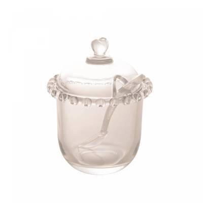 Açucareiro com Tampa e Colher Coração 210ml Cristal